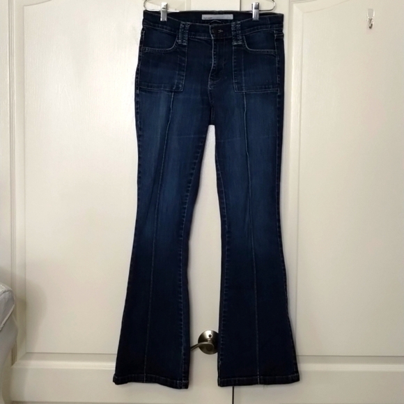 Old Navy Vintage front seam jeans size 4 wide leg, 31" inseam, front pockets - Picture 1 of 14